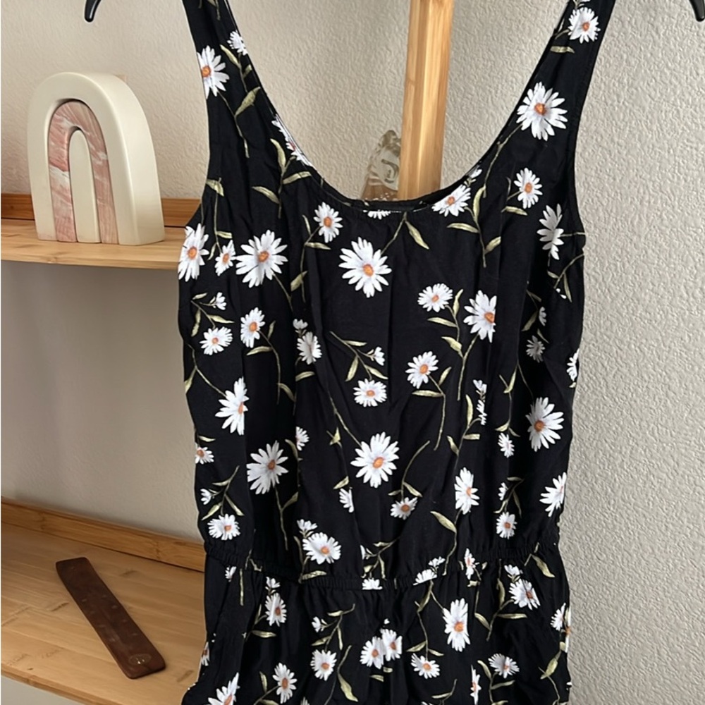 Forever 21 Black Floral Jumpsuit
